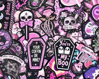 50pcs Gothic Witch Stickers, Purple Potion Stickers, Butterfly Stickers, Waterproof Aesthetic Stickers for Witchcraft Lovers, Collectors