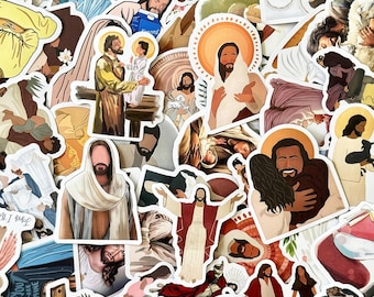 50 adesivi di Gesù, adesivi della fede cristiana, adesivi con versetti della Bibbia, adesivi impermeabili per credenti, gruppi religiosi, collezionisti, persone