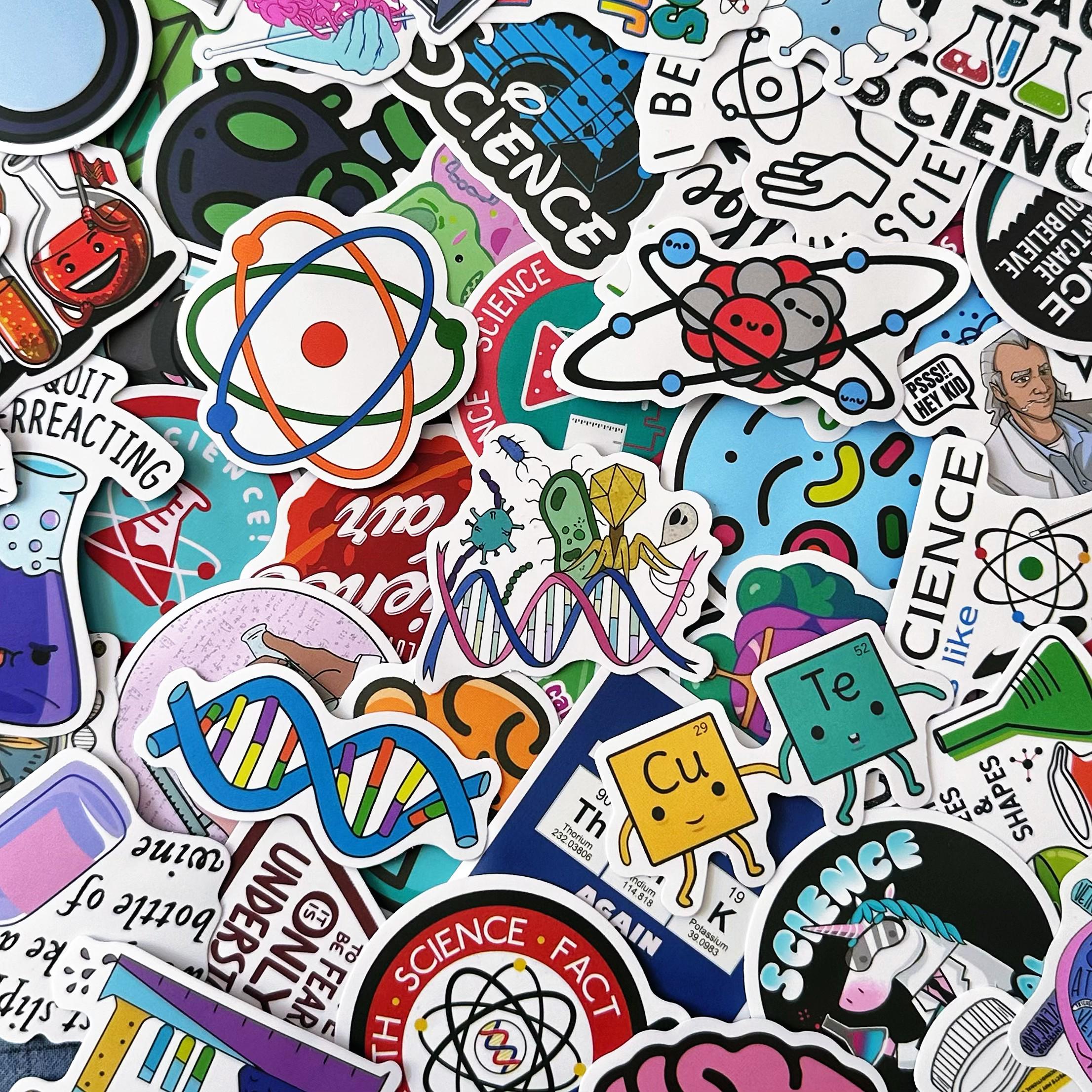 Science Light Bulb Sticker 50pcs Science Stickers, Lab Experiment Stickers, Chemistry Biology ...