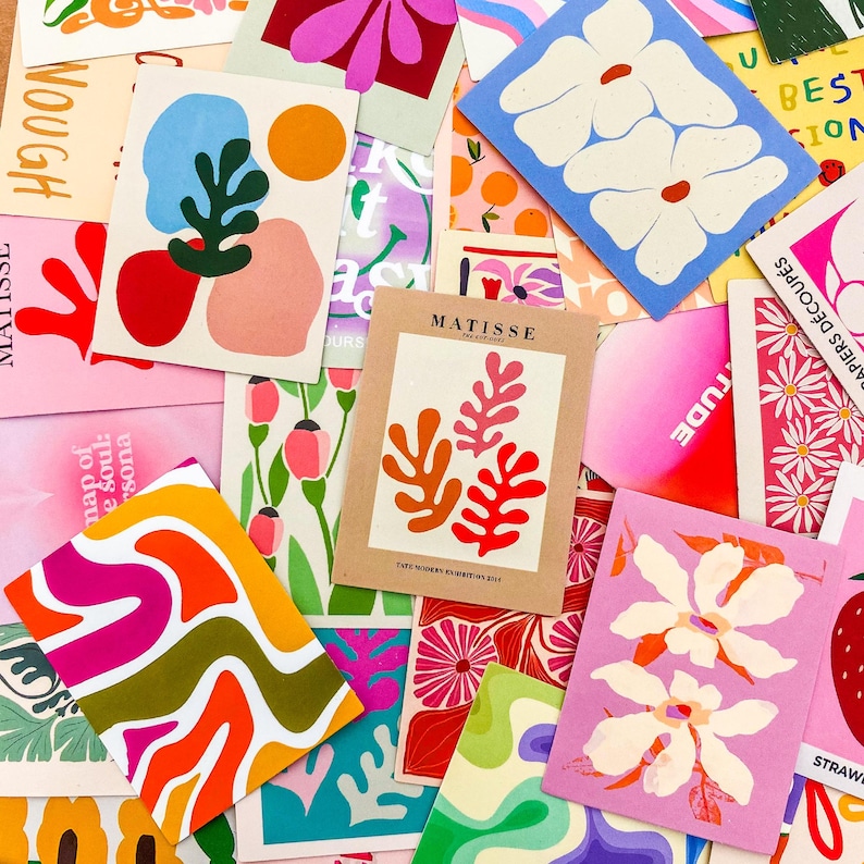 50pcs Abstract Art Stickers, Colorful Matisse Style Stickers ...