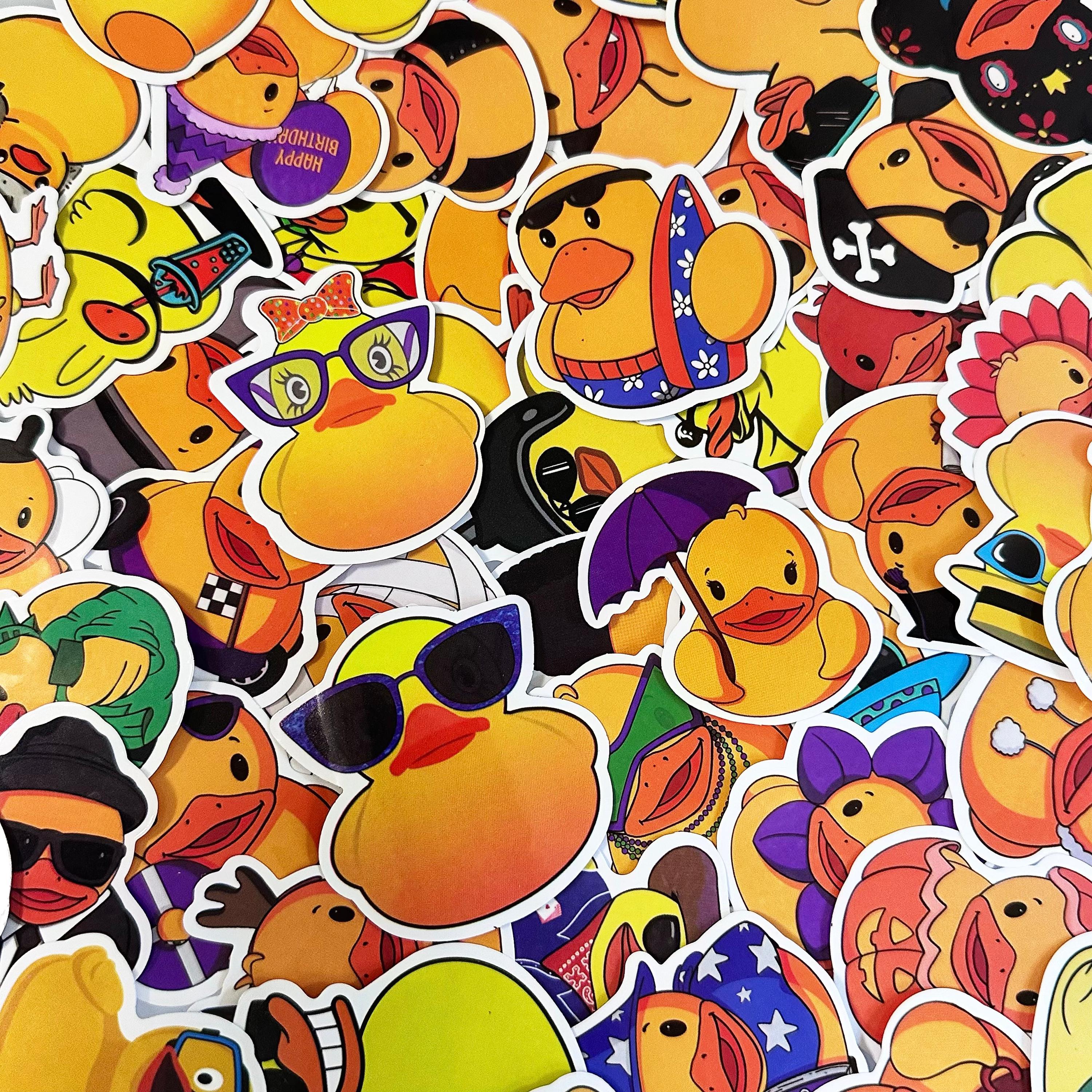 50pcs Rubber Duck Stickers, Funny Cartoon Duck Stickers, Costume ...