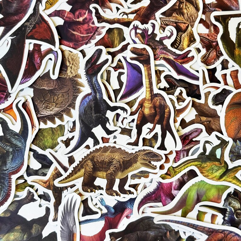 50pcs Dinosaur Stickers, T Rex Stickers, Prehistoric Animal Stickers ...