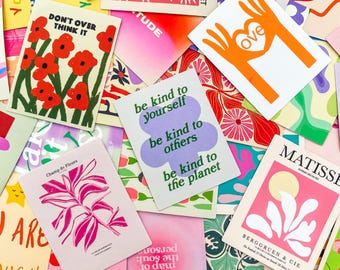 50 st klistermärken i abstrakt konst, färgglada klistermärken i Matisse-stil, vattentäta estetiska klistermärken för telefon, dagbok, scrapbook, gör-det-själv-pyssel