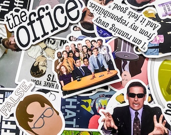 50pcs The Office Stickers, TV Show Stickers, Funny Meme Stickers, Reaction Quote Stickers, Waterproof Stickers for Fans Collectors
