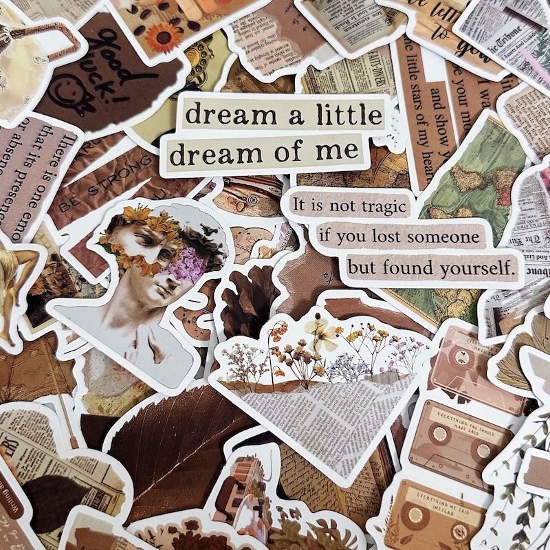 Aesthetic Brown Stickers - Etsy