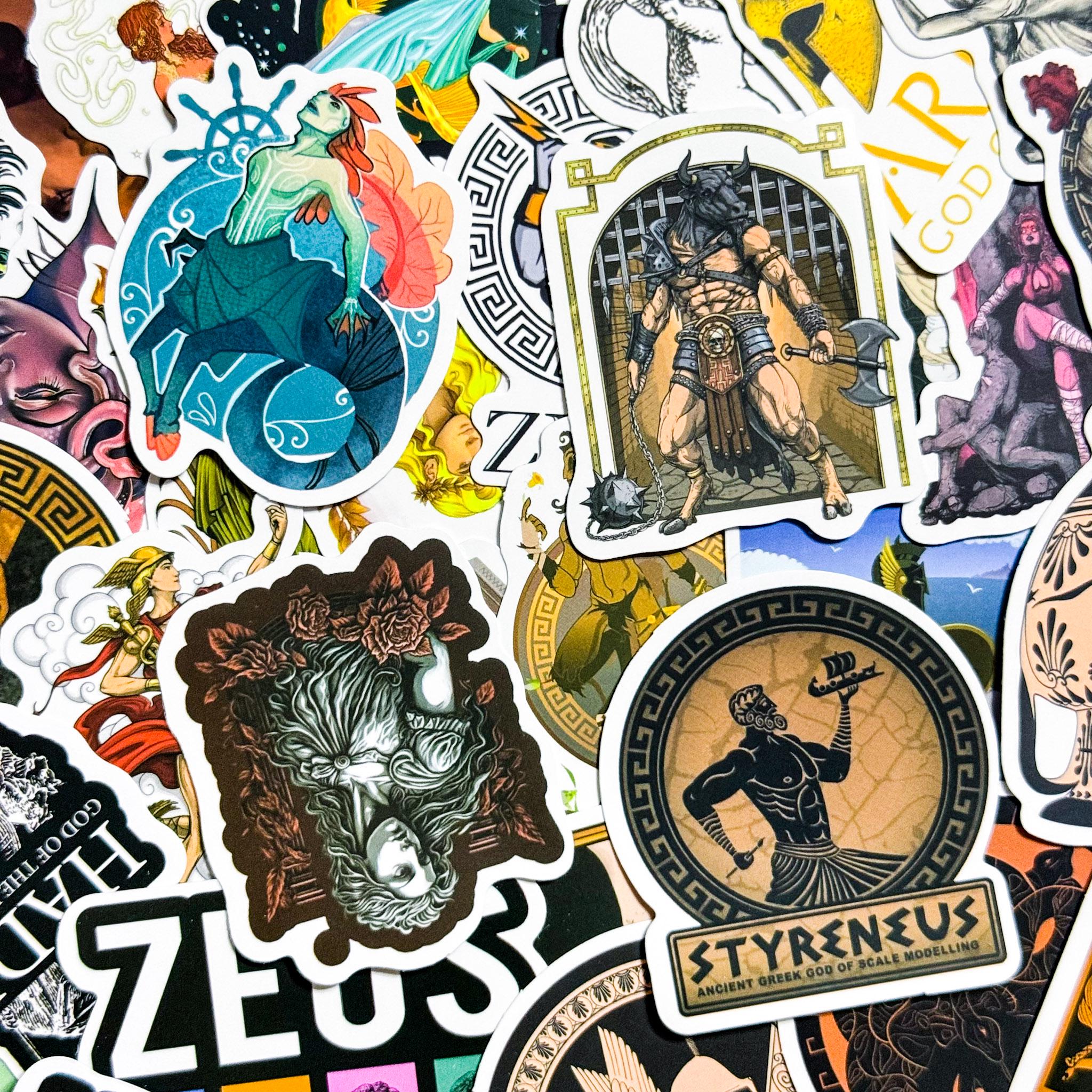 Myth Fans 50pcs Greek Mythology Stickers, Ancient Gods Stickers, Classical Myth ...