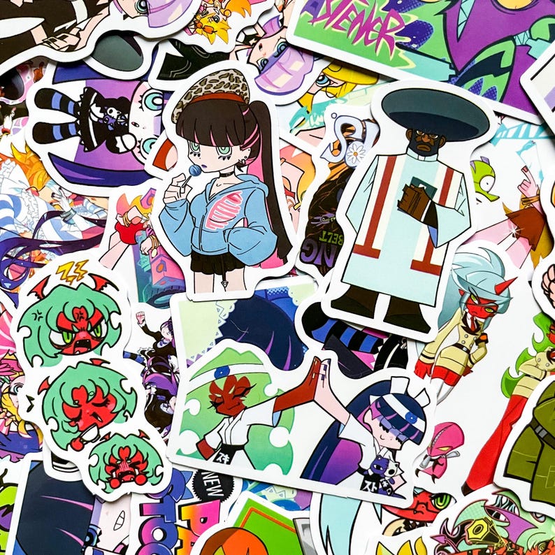 Puede incluir: Una colecci&oacute;n de pegatinas coloridas con varios personajes y dise&ntilde;os de estilo anime. Las pegatinas muestran una variedad de estilos, incluyendo personajes con contornos audaces, colores vibrantes y expresiones &uacute;nicas. Perfectas para decorar.