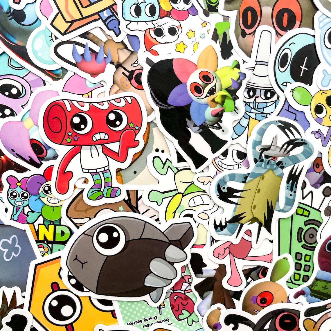 50pcs Dandys World Stickers, Cute Game Stickers, Cartoon Monster ...