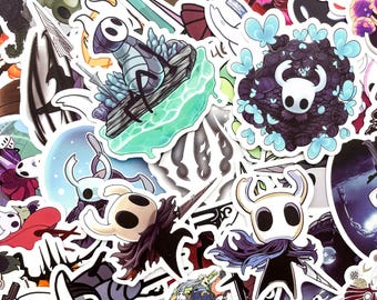 50pcs Hollow Knight Stickers, Game Character Stickers, Knight Hornet Stickers, Cute Indie Stickers, Waterproof Stickers for Gamer Fans