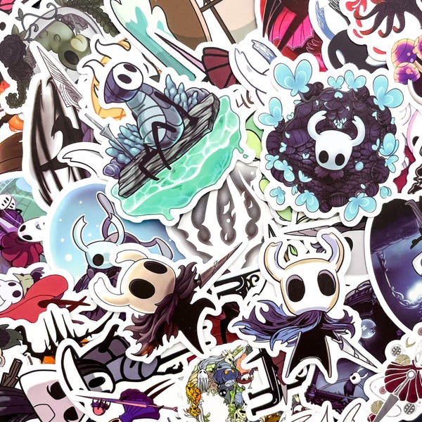 50pcs Hollow Knight Stickers, Game Character Stickers, Knight Hornet Stickers, Cute Indie Stickers, Waterproof Stickers for Gamer Fans