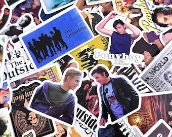 50pcs Outsiders Movie Stickers, Retro Film Stickers, Character Quote Stickers, Waterproof Stickers for Movie Fans, Film Lovers, Collectors