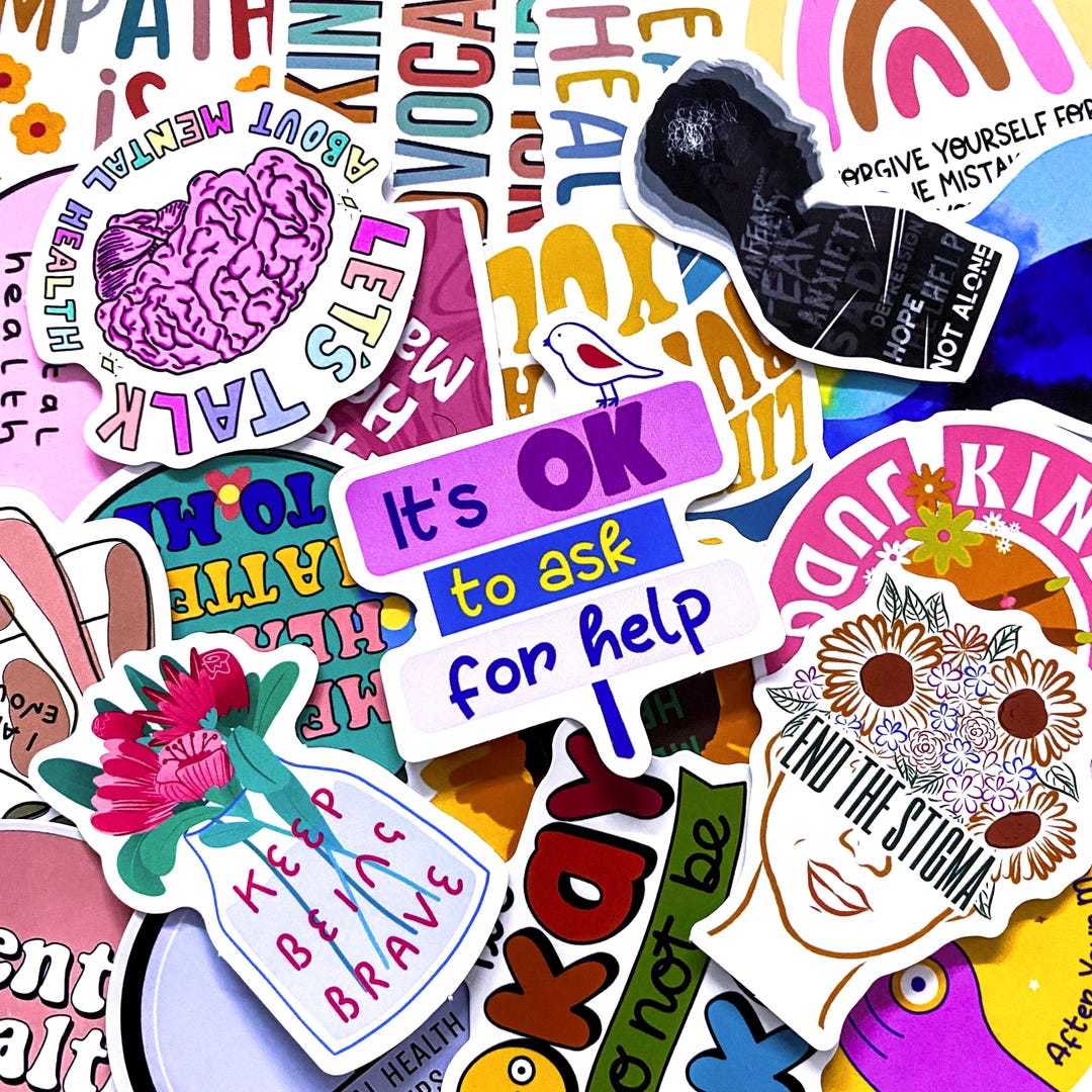 50pcs Mental Health Stickers, Positive Quote Stickers, Self Care ...
