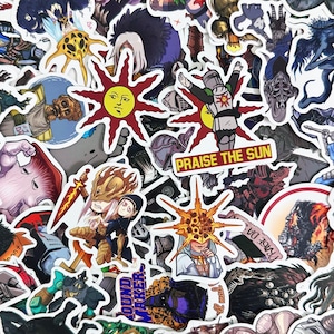 50pcs Dark Souls Stickers, Knight Warrior Stickers, Fantasy RPG Stickers, Waterproof Art Stickers for Gamer Fans, RPG Lovers, Collectors