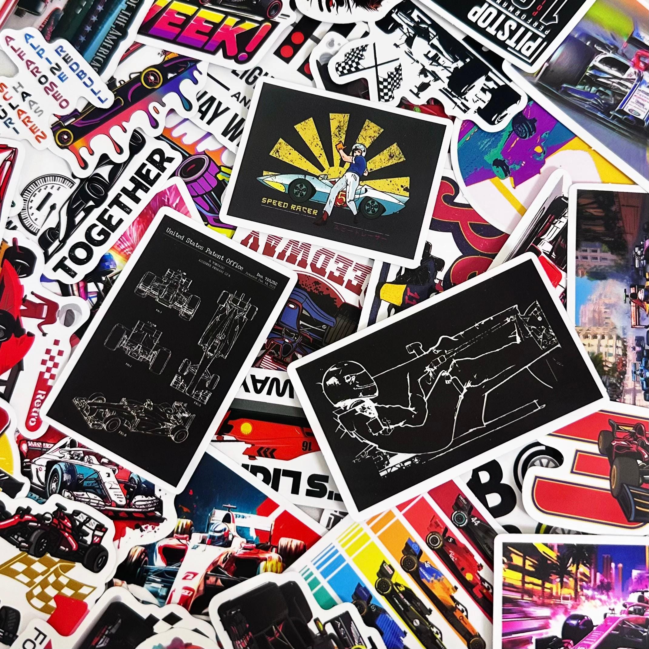 50pcs Formula 1 Stickers, Race Car Stickers, Grand Prix Stickers ...