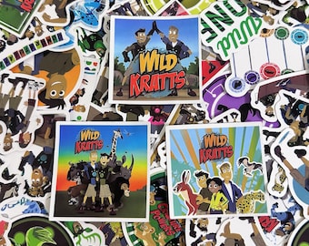 50 pegatinas de Wild-Kratts, pegatinas de animales de dibujos animados, pegatinas de TV de aventuras, pegatinas impermeables para niños, álbumes de recortes, diarios, aprendizaje