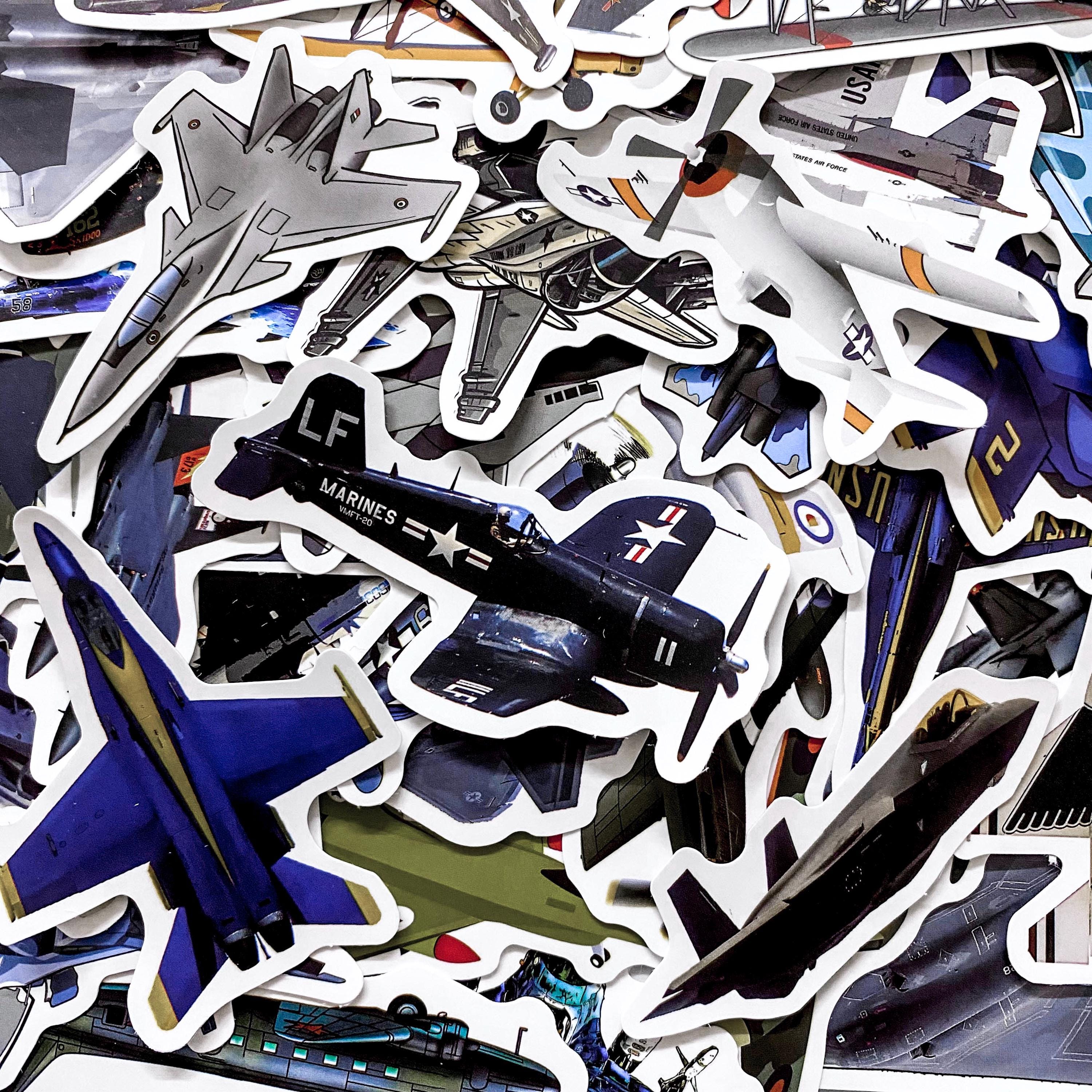 50pcs Fighter Jet Stickers, Military Aircraft Stickers, Aviation Plane ...