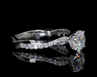 Lab-Grown 2.00ct Diamond Wave Ring | 14K Gold Statement Ring