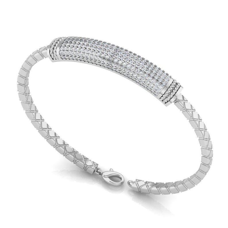 3.50 CT Lab Grown Diamond Bar Bracelet, Pavé Setting, Luxury Jewelry - Etsy