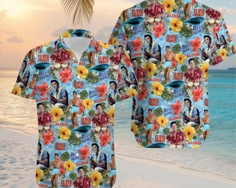 Elvis Presley Button Shirt, King Of Rock Hawaiian Shirt, Elvis Presley Lover Gift, Rock Music Shirt, Gift For Elvis Fan, Summer Shirt