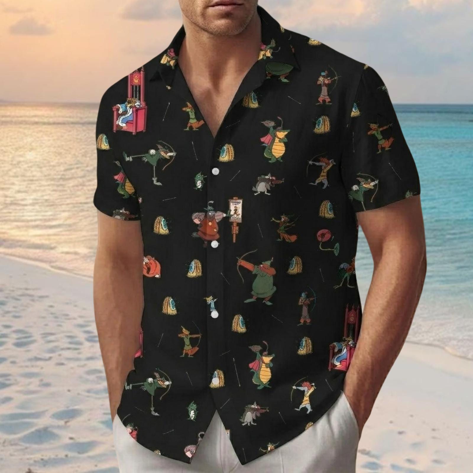 Discover Disney Robin Hood Hawaiian Shirt, Little John OoDe-Lally Button Up Shirt, Disney Summer Shirt, Animal Kingdom Trip Shirt