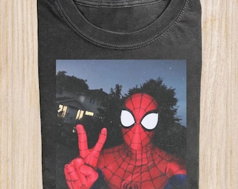 Spiderman Selfie Comfort Colors Shirt, Spider Man Superhero 2026 Graphic Tee, Spiderman Super Hero Characters Shirt,