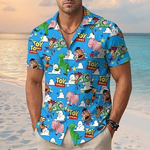 Toy Story Hawaii-Hemd, Disney Woody Buzz Lightjahre Jessie Alien Knopf-Shirt, Disneyland Trip Shirt, Magic Kingdom Shirt