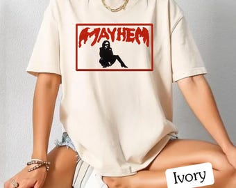 MAYHEM T-Shirt – Bold Red Graphic with Silhouette Art | S–XXL