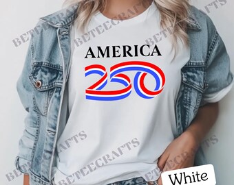 America 250 T-Shirt – Oversized Patriotic Tee with Glossy DTF Print