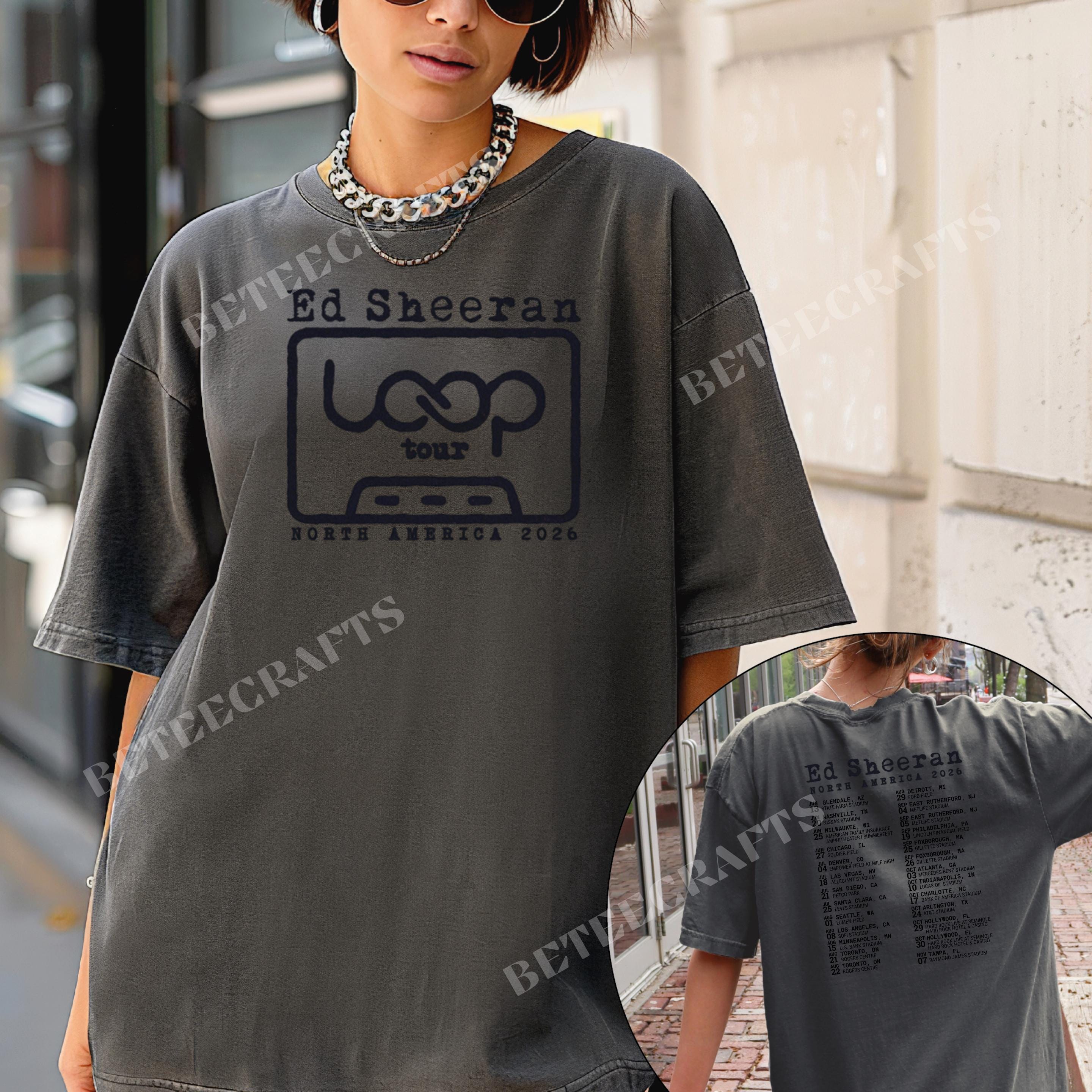 Ed Sheeran Loop Tour T-shirt –DTF Print- North America 2026
