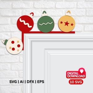 10 Christmas Door Corner SVG, Kids Cricut, Christmas Laser Cut File, Glowforge Design, Door Corner Sitter Decoration, Commercial Use