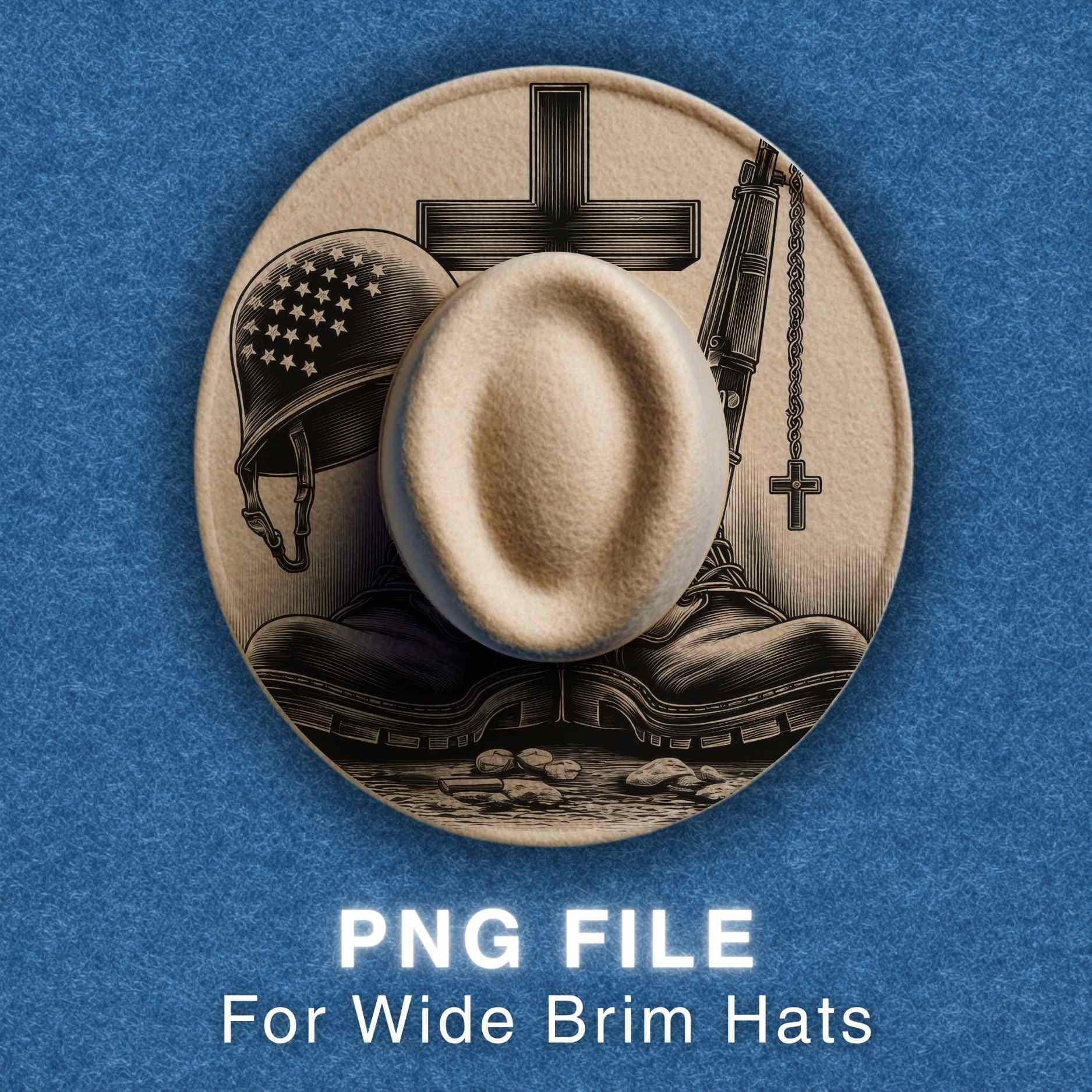 US Army Boots & Helmet Pyrography Design – Wide Brim Hat Laser Template ...