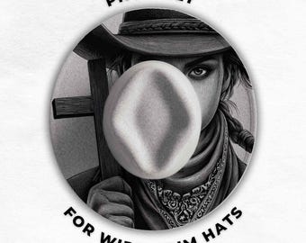 Cowgirl Cross Hat Burning Design | Festive Digital Download | Wide Brim Hat PNG Stencil