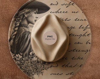 Cowgirl Hat Burning Design: Western Wide Brim Template PNG LightBurn + PDF (Commercial use)