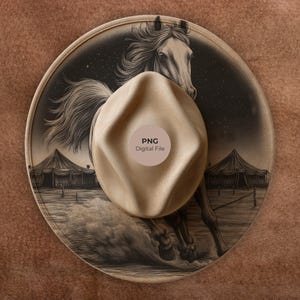 Design de gravação a laser de garanhão Marwari – chapéu de cavalo queimando PNG, PDF (download digital)