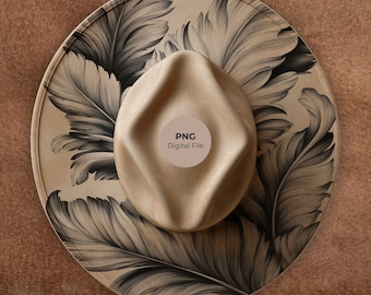 Boho Feathers Hat Pyrography Design: Laser Engraving Template (PNG + PDF) Commercial use