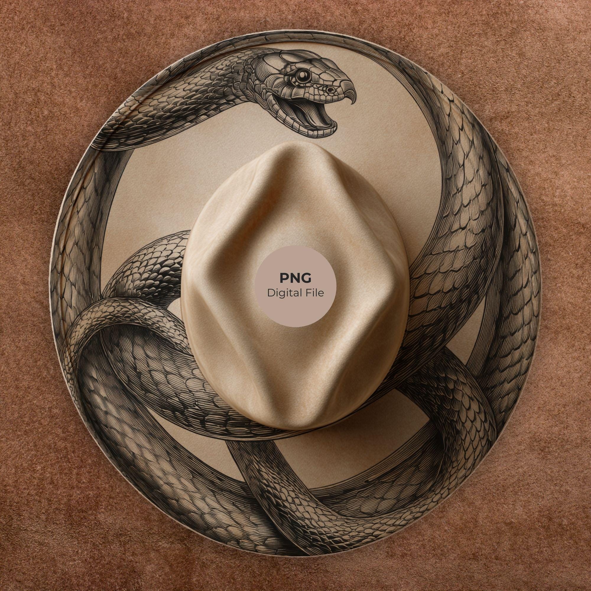 ?Snake Detail Wide Brim Hat NWT? Snake Wide Brim Hat - Etsy main image 3