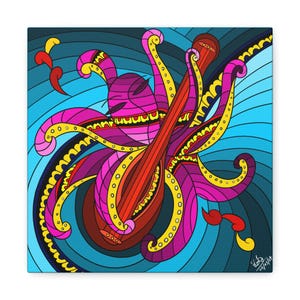 Colorful Octopus Canvas Print: Self Love Art, Vibrant Home Decor
