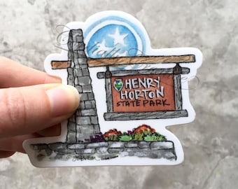 Henry Horton sticker, TN state Park, vinyl water and weatherproof