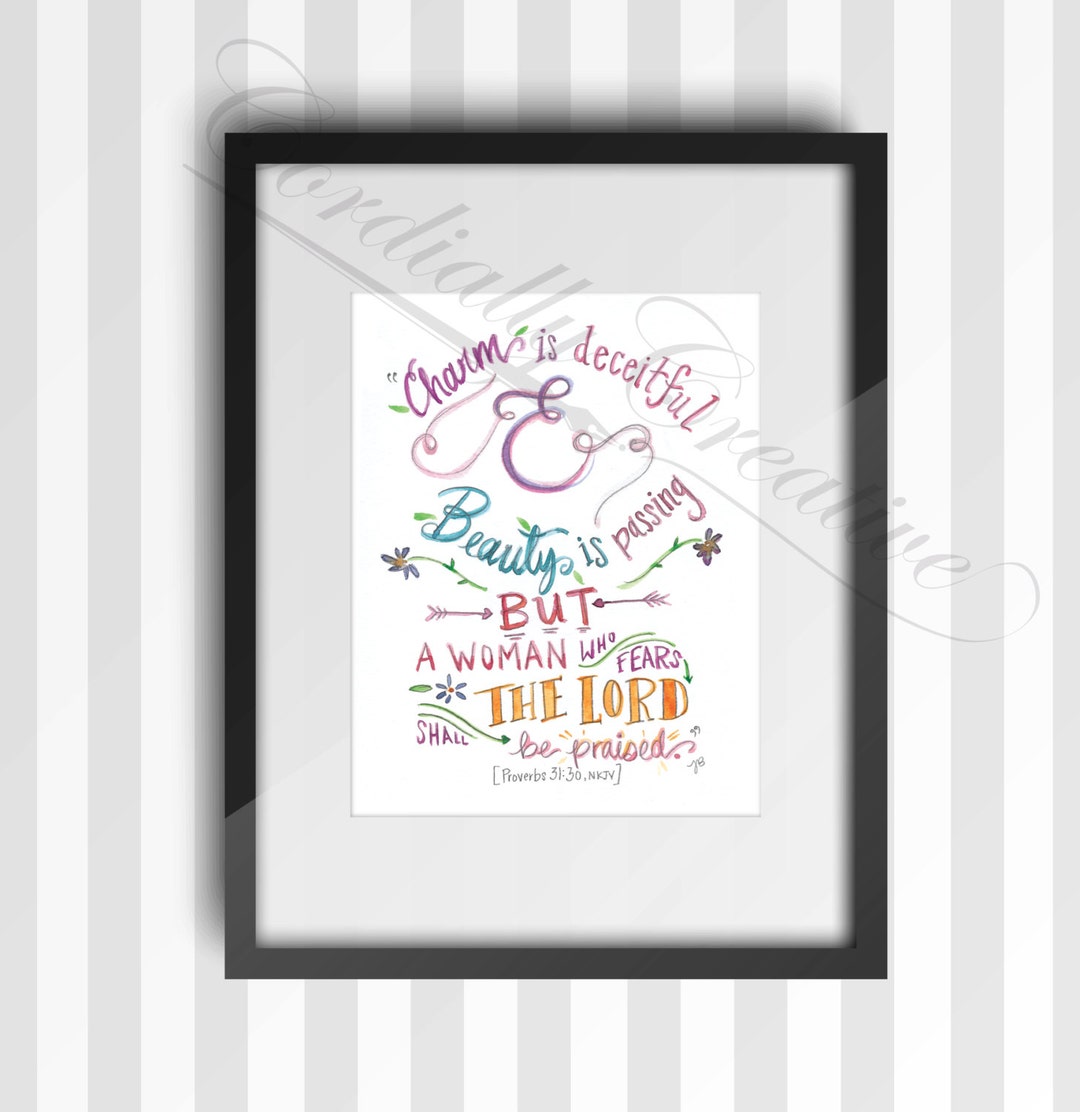 Proverbs 31 Watercolor Illustration Print 8x10" Featuring the ...