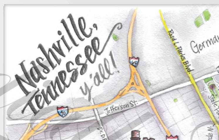 Printable Map Downtown Nashville