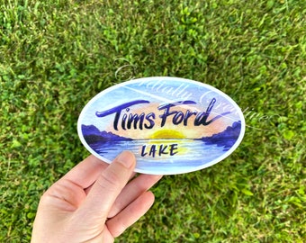 Tims Ford Lake sticker - oval vinyl sticker, water and weatherproof, great for coolers, kayaks, tumblers, cars, etc! Tim Ford, Tim's Ford