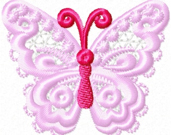 Medium delicate Butterfly  Free standing lace embroidery design FSL assorted sizes 1.5, 2 and 3 inch