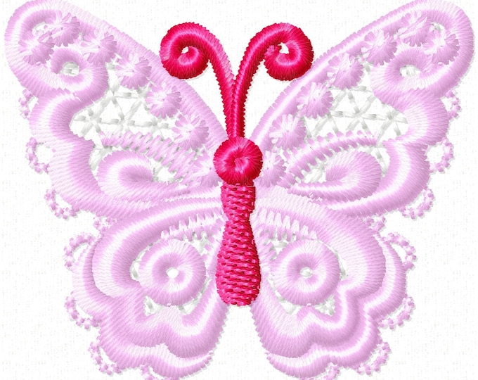 Medium delicate Butterfly  Free standing lace embroidery design FSL assorted sizes 1.5, 2 and 3 inch