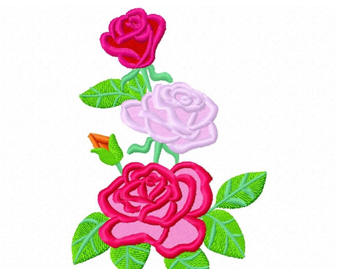 Awesome rose applique and embroidery designs beautiful rose applique embroidery design assorted sizes 4x4, 5x7 and 6x10