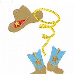 REMPLISSEZ le chapeau et les bottes de cowboy de Stitch et le nom de bébé, police incluse ! Motifs de broderie machine pour cerceau 4 x 4, 5 x 7 nom de monogramme pour enfants de la ferme