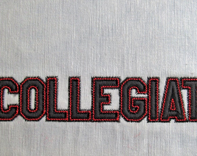 Zig Zag applique Font Athletic Sport High School Team Players font alphabet machine embroidery designs in mini sizes, monogram BX included