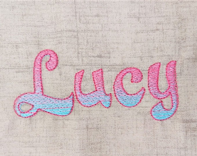 Iridescent 2 Color block Monogram FONT alphabet Embroidery designs 1, 2, 3 inches awesome gradient embroidery font - NO special thread BX!
