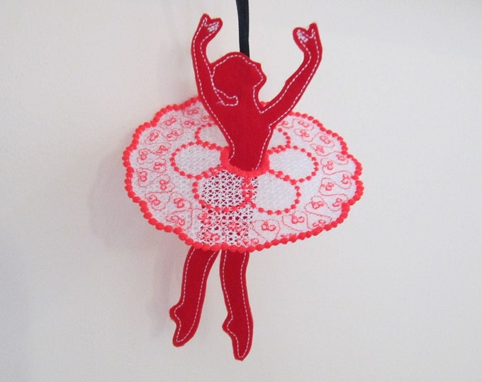 Dancer simply ITH in the hoop Ballerina feltie project machine embroidery designs 7 ballerinas + 7 skirts freestanding lace FSL dancing girl