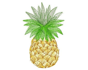 Cute awesome decorative Pineapple welcome flag decoration summertime machine embroidery designs ananas fruit sizes for hoop 4x4 5x7 6x10