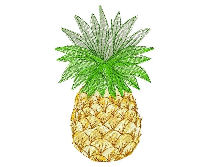 Cute awesome decorative Pineapple welcome flag decoration summertime machine embroidery designs ananas fruit sizes for hoop 4x4 5x7 6x10